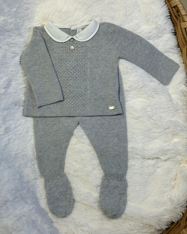 Conjunto 2pc tricot cuello Gris 10231