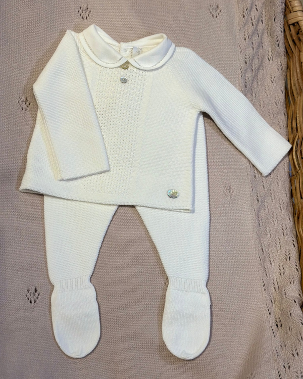 Conjunto 2pc Tricot cuello Blanco 10231