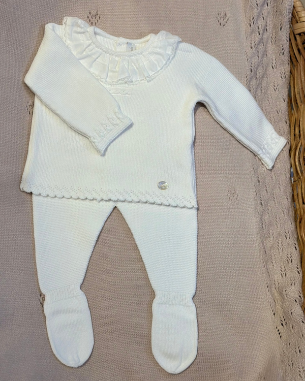 Conjunto 2pc Tricot Cuello Blanco 11224