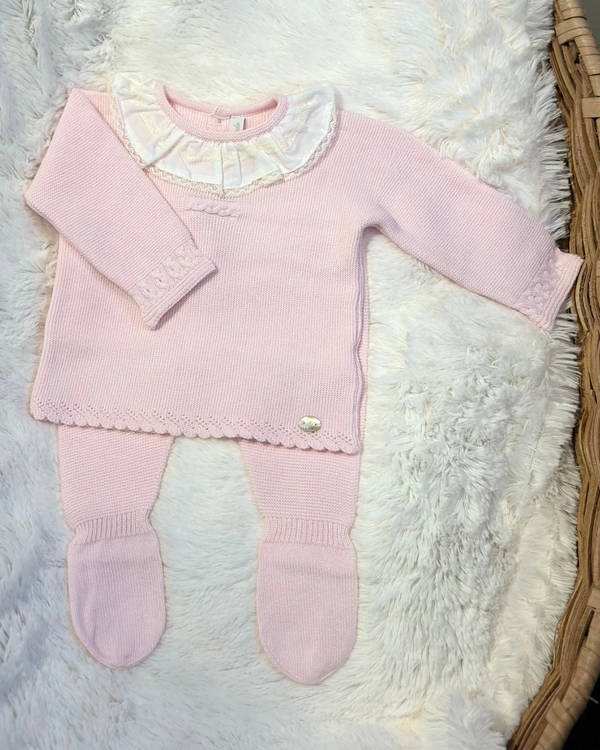 Conjunto 2pc Tricot Cuello Rosa 11224