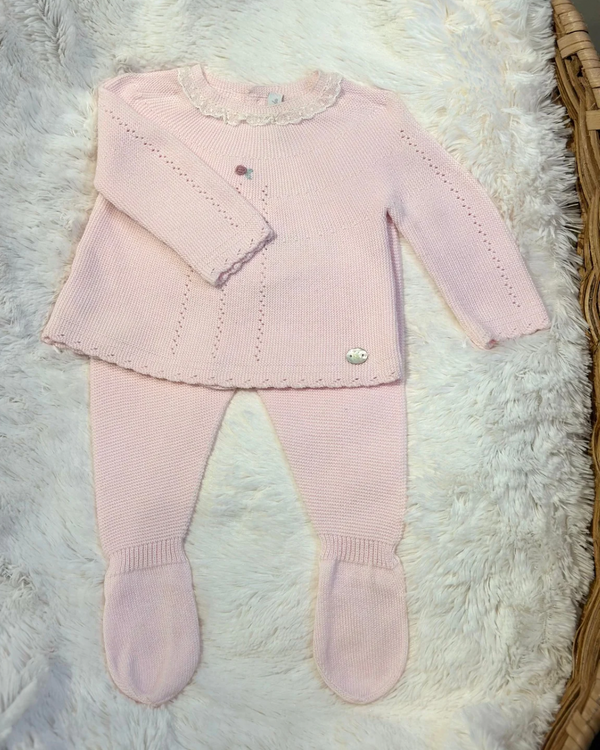 Conjunto 2pc Tricot Rosa 10230